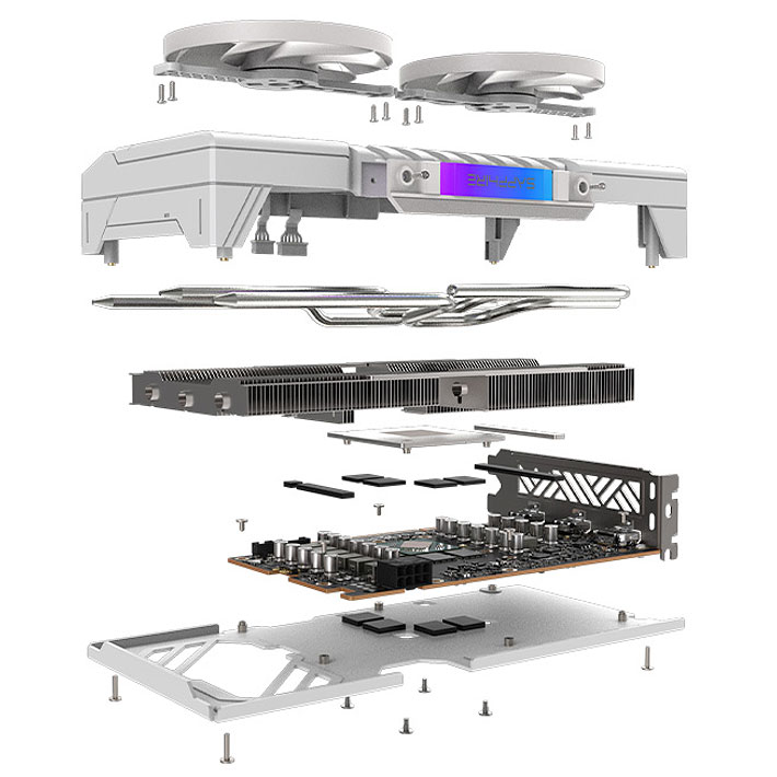Sapphire PURE RX 9060 XT Gaming OC 16G; chladič