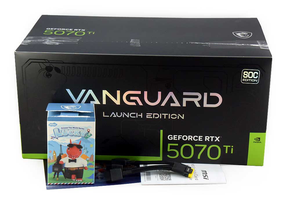 Pro zvětšení klikni MSI RTX 5070 Ti 16G VANGUARD SOC; balení