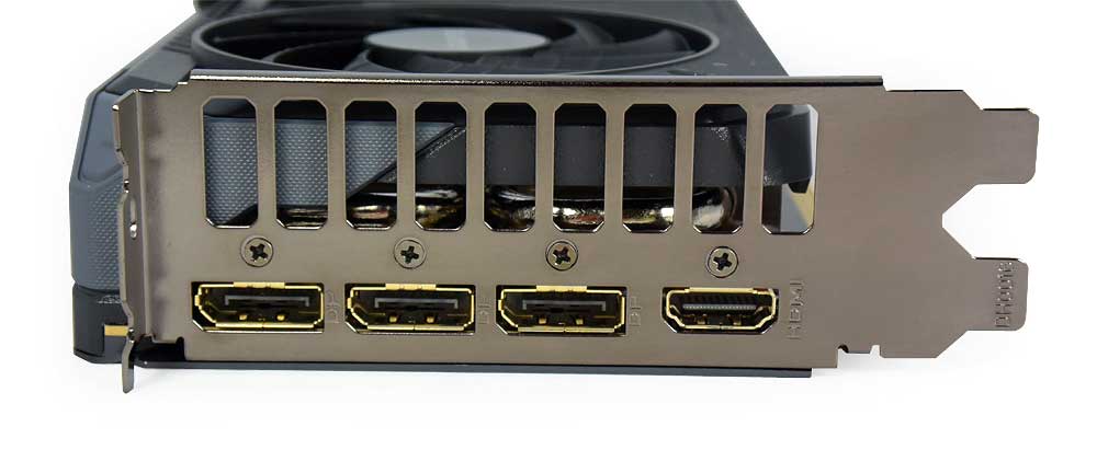 Pro zvětšení klikni Gigabyte RTX 5060 GAMING OC 8G obrazové výstupy