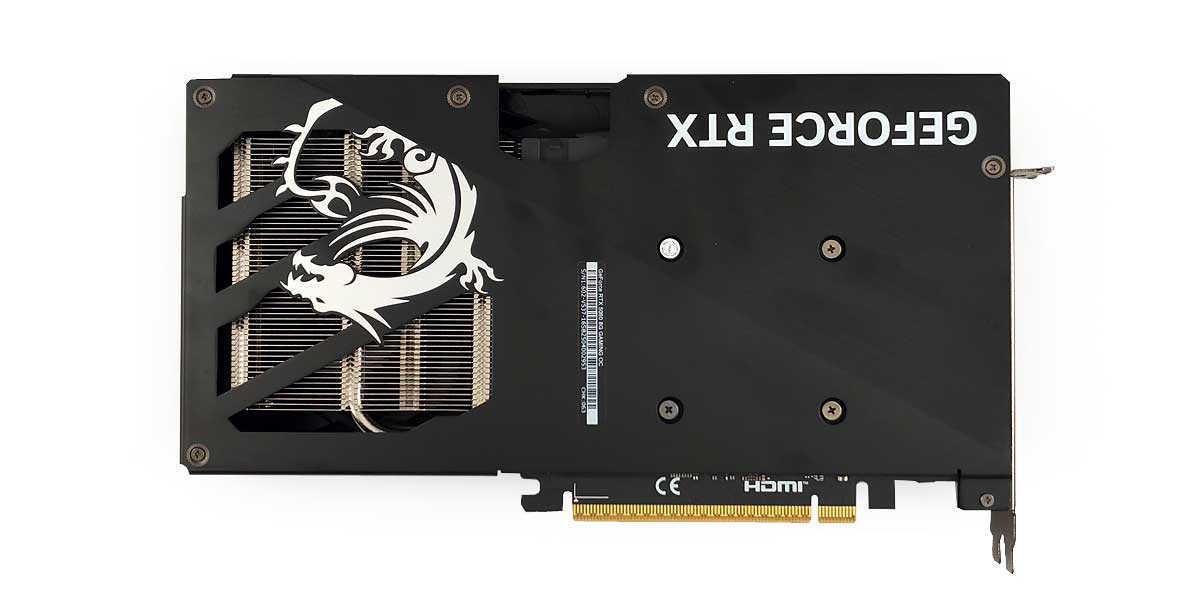 Pro zvětšení klikni MSI RTX 5060 8G GAMING OC; zadní strana