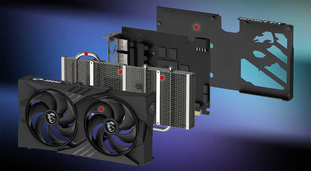 MSI RTX 5060 8G GAMING OC; chladič