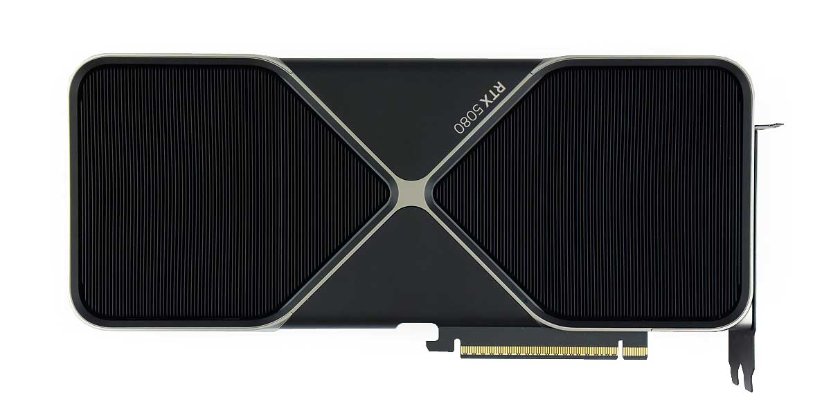 Pro zvětšení klikni NVIDIA RTX 5080 Founders Edition 16G; zadní strana