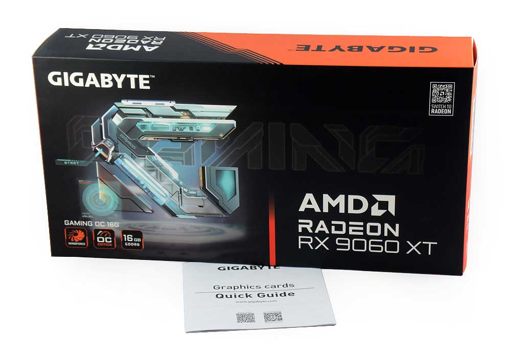 Pro zvětšení klikni Gigabyte RX 9060 XT GAMING OC 16G; balení