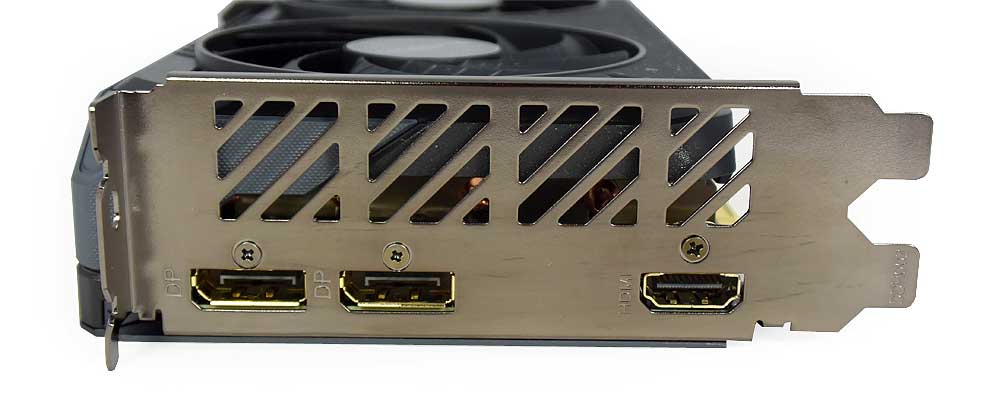 Pro zvětšení klikni Gigabyte RX 9060 XT GAMING OC 16G obrazové výstupy