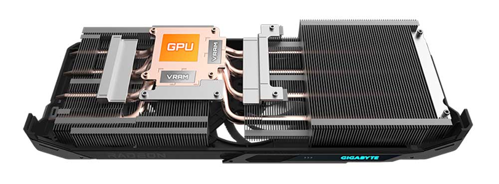 Gigabyte RX 9060 XT GAMING OC 16G; chladič