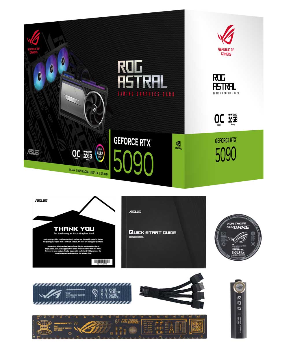 Pro zvětšení klikni Asus ASTRAL LC RTX 5090 O32G Gaming; balení