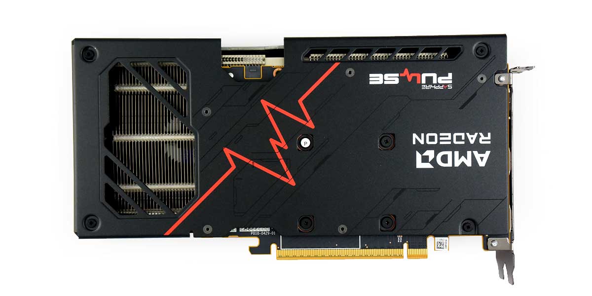 Pro zvětšení klikni Sapphire PULSE RX 9060 XT GAMING OC 16G; zadní strana