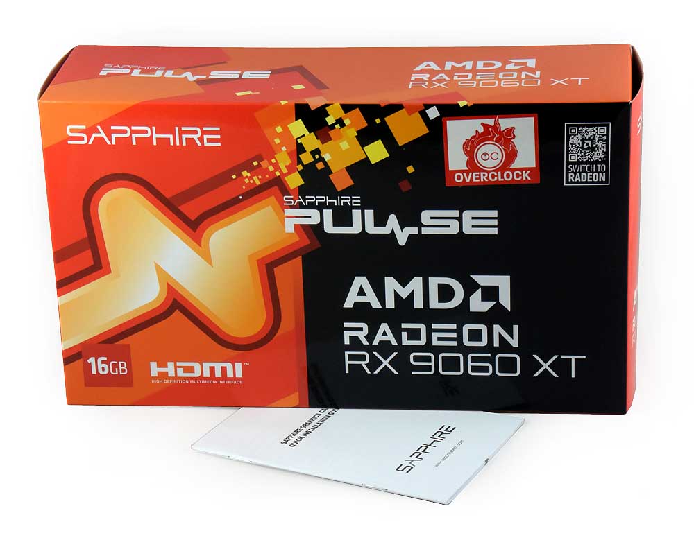 Pro zvětšení klikni Sapphire PULSE RX 9060 XT GAMING OC 16G; balení