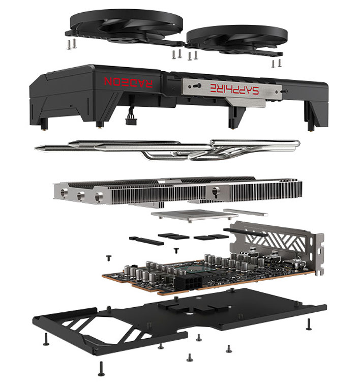 Sapphire PULSE RX 9060 XT GAMING OC 16G; chladič