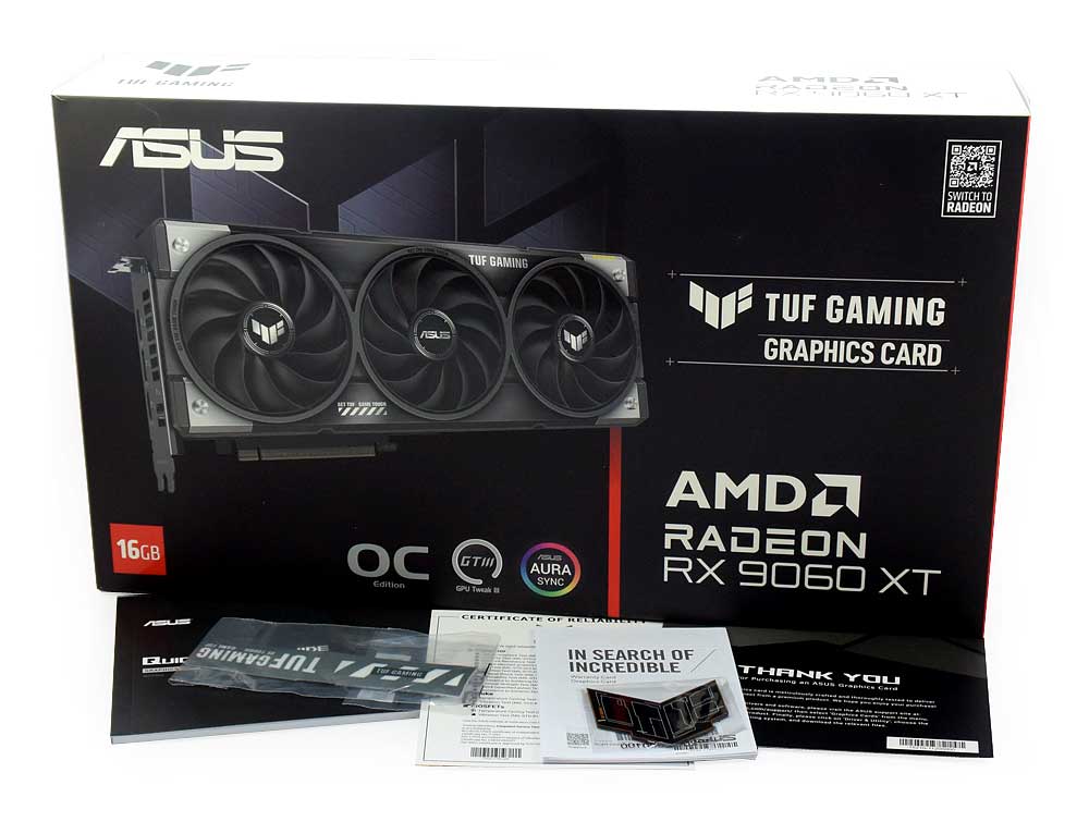 Asus TUF RX 9060 XT O16G Gaming; balení