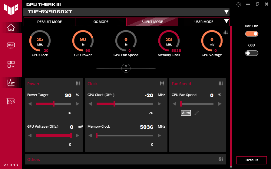 GPU Tweak III; Silent mode