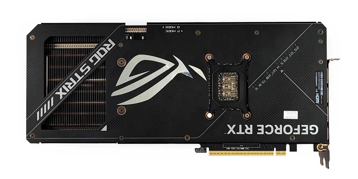 Asus STRIX RTX 5070 Ti O16G Gaming; zadní strana