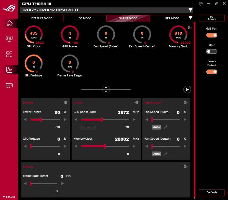 GPU Tweak III; Silent mode