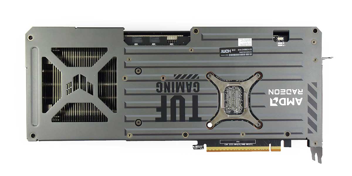 Asus TUF RX 9070 O16G Gaming; zadní strana