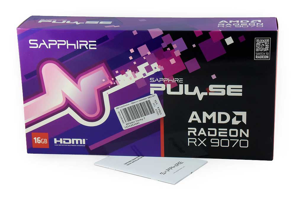 Pro zvětšení klikni Sapphire PULSE RX 9070 GAMING 16G; balení