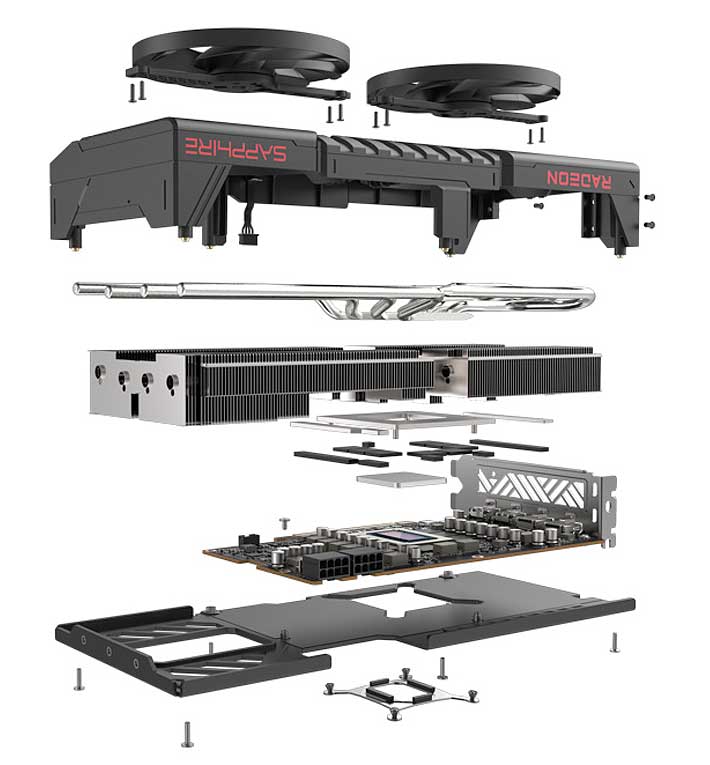 Sapphire PULSE RX 9070 GAMING 16G; chladič