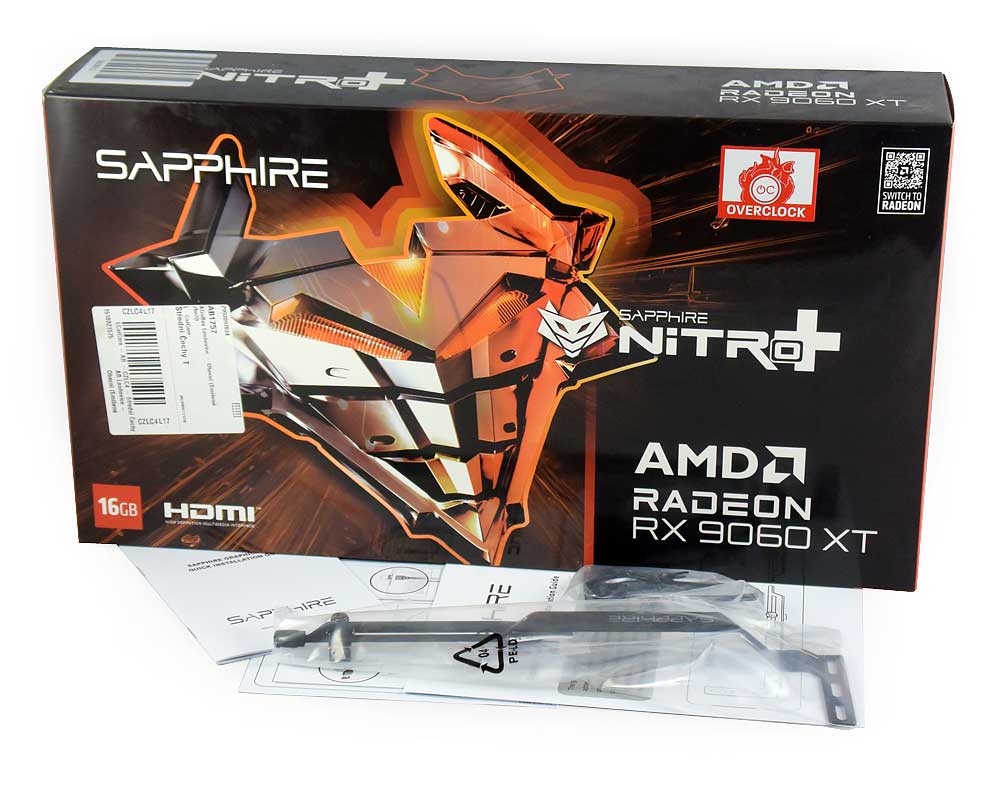Sapphire NITRO+ RX 9060 XT GAMING OC 16G; balení