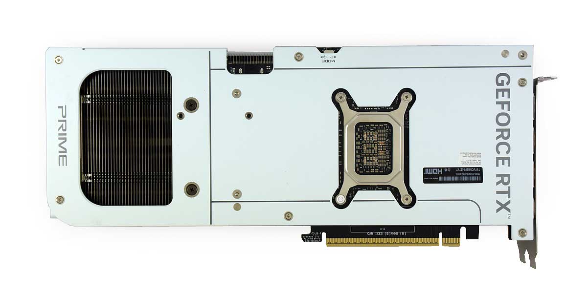 Asus PRIME RTX 5070 O12G WHITE; zadní strana