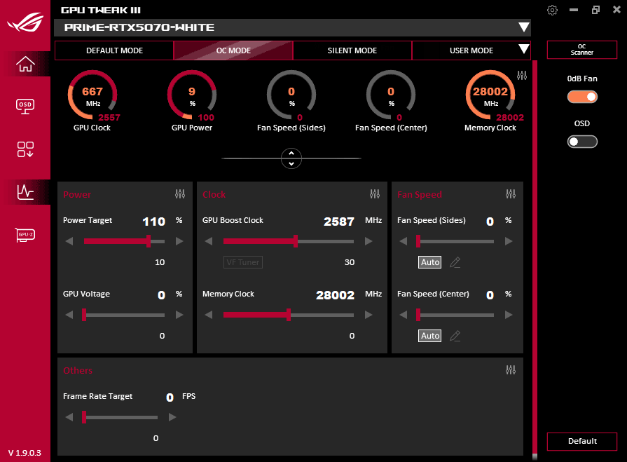 GPU Tweak III; OC mode