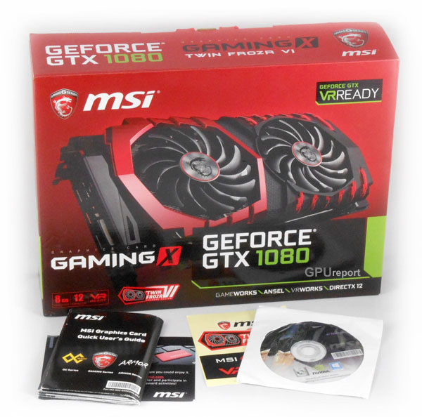 MSI GTX 1080 Gaming X box