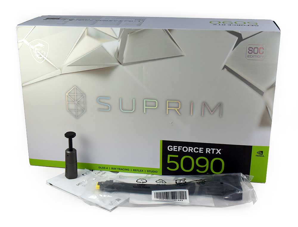 MSI RTX 5090 32G SUPRIM SOC; balení