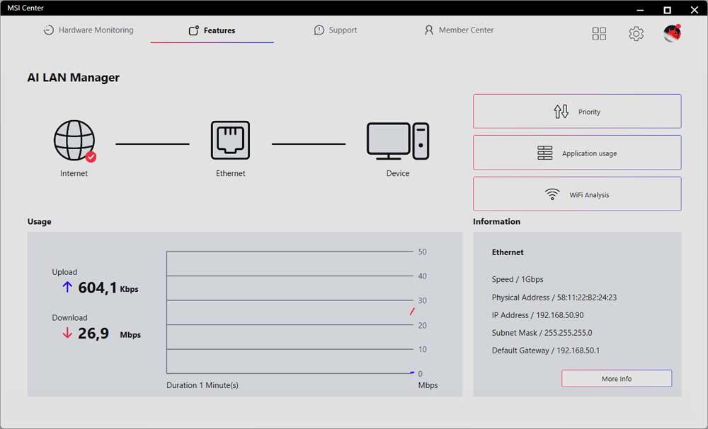 MSI Center; LAN Manager