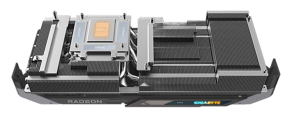 Gigabyte RX 9070 XT GAMING OC 16G; chladič