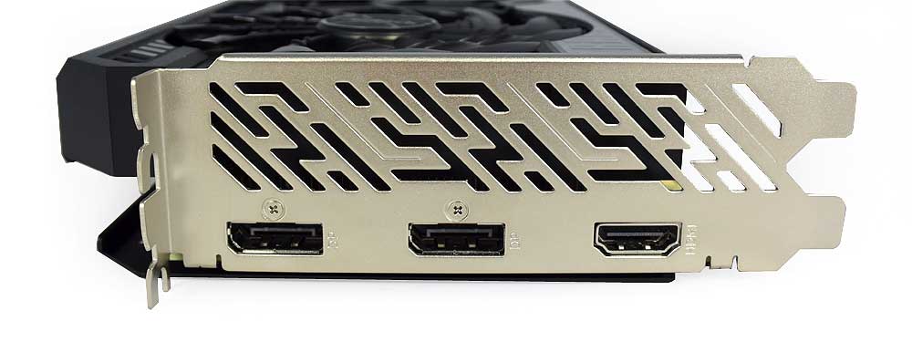 Pro zvětšení klikni ASRock RX 9060 XT Challenger 16G OC obrazové výstupy