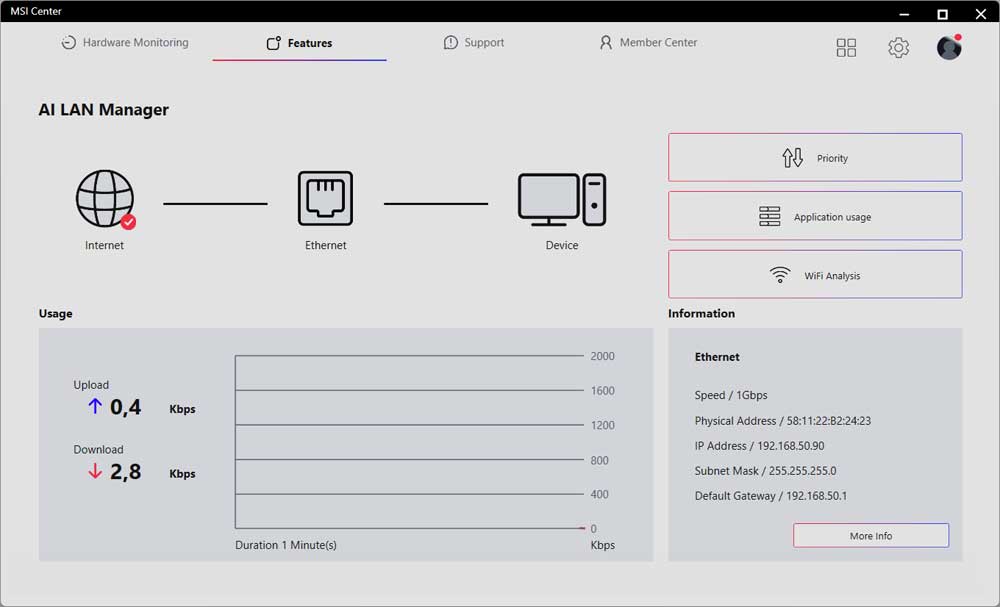 MSI Center; LAN Manager