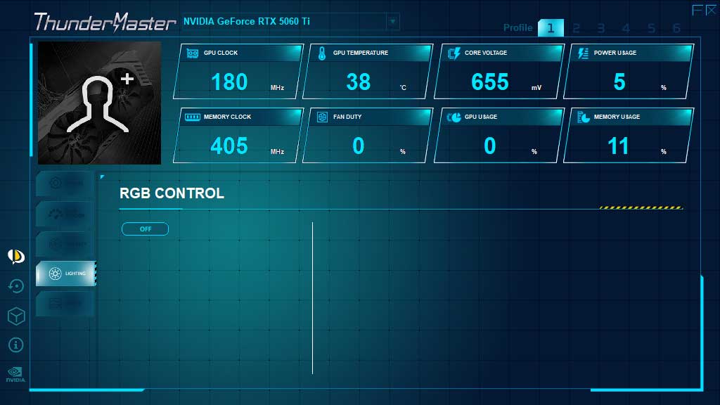 PALiT RTX 5060 Ti Infinity 3 16G; ThunderMaster - RGB CONTROL
