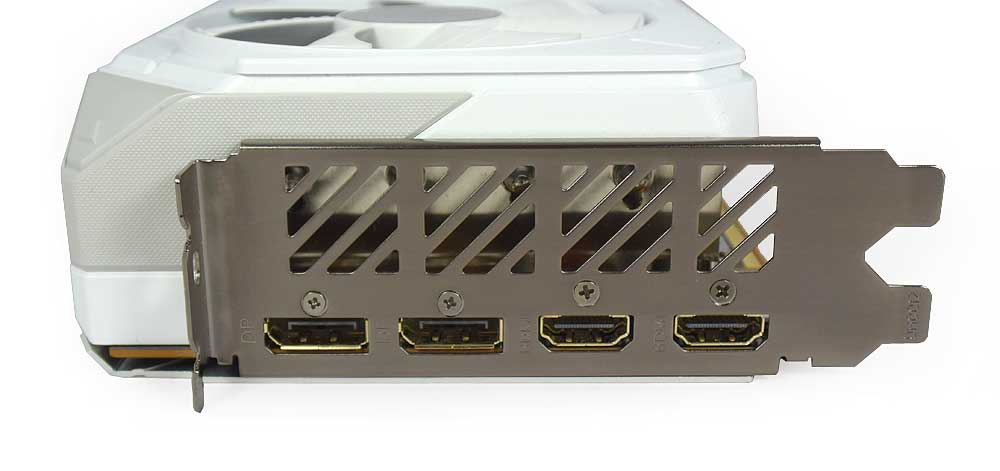 Pro zvětšení klikni Gigabyte RX 9070 XT GAMING OC ICE 16G obrazové výstupy