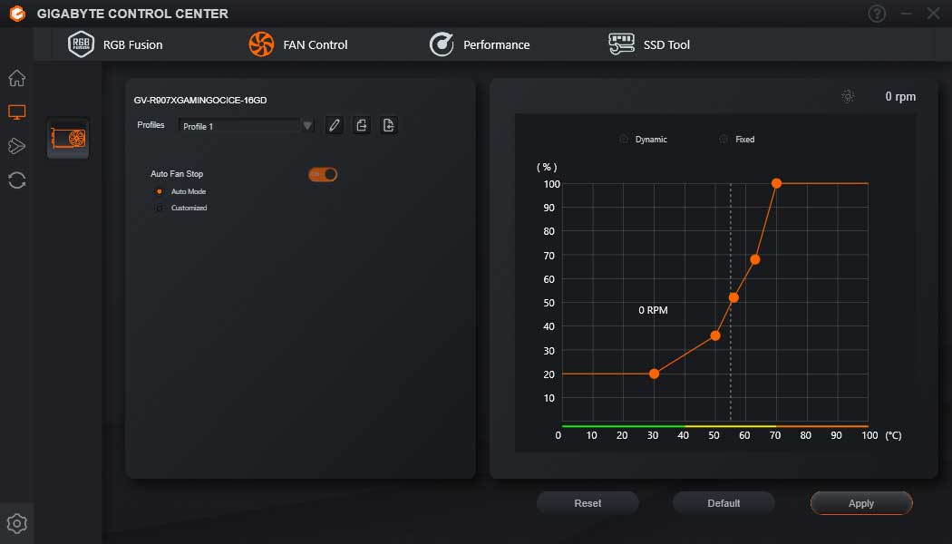 Gigabyte Control Center; Fan Control