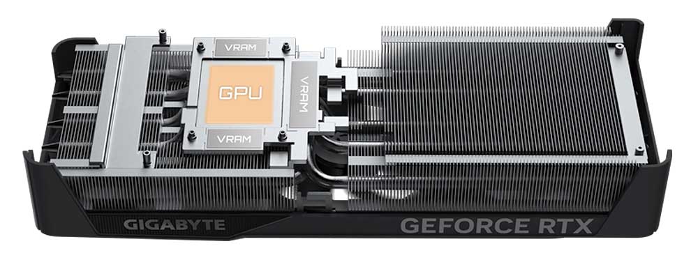 Gigabyte RTX 5070 EAGLE OC SFF 12G; chladič