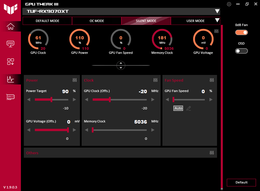 GPU Tweak III; Silent mode