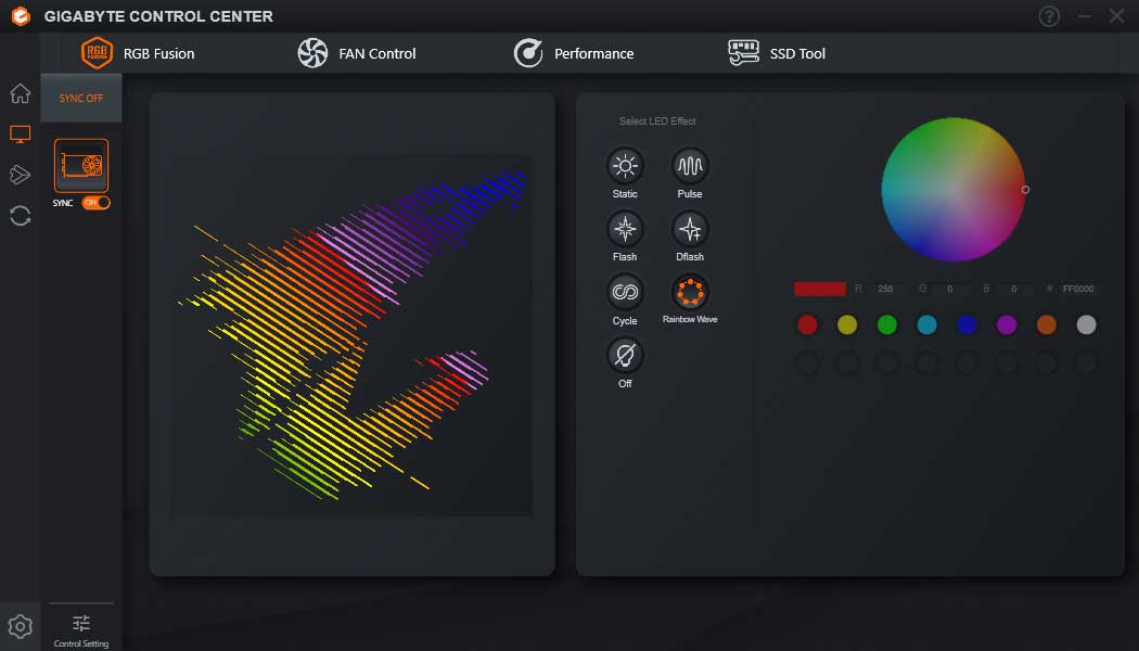 Gigabyte Control Center; RGB Fusion