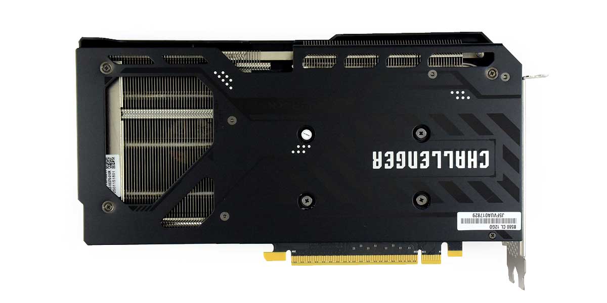 Pro zvětšení klikni ASRock ARC B580 Challenger 12G OC; zadní strana