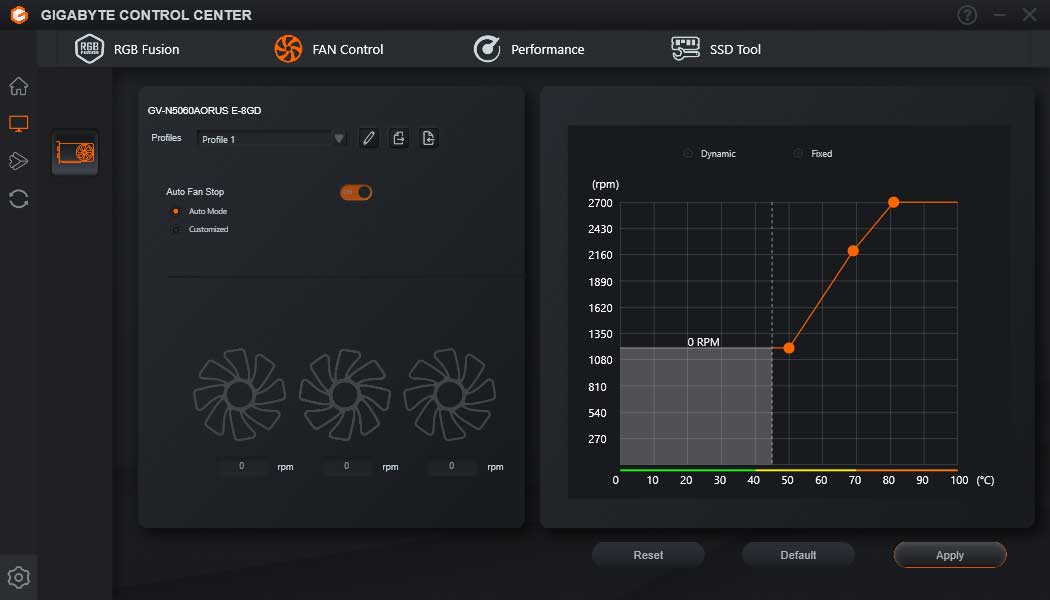 Gigabyte Control Center; Fan Control