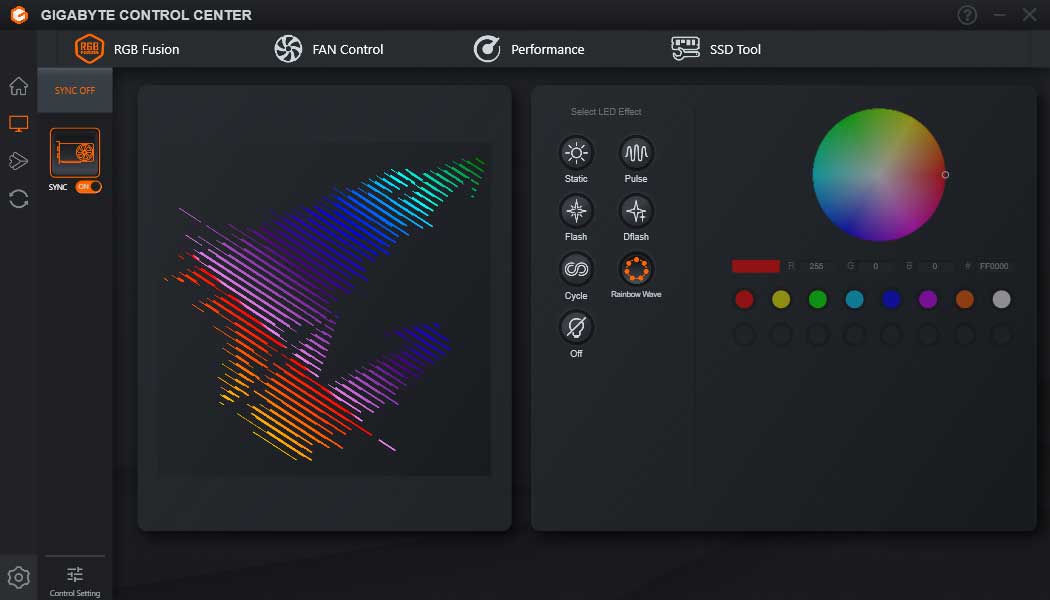 Gigabyte Control Center; RGB Fusion