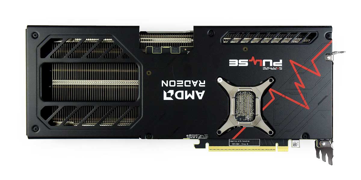 Sapphire PULSE RX 9070 XT GAMING 16G; zadní strana