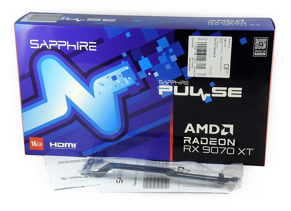 Sapphire PULSE RX 9070 XT GAMING 16G; balení