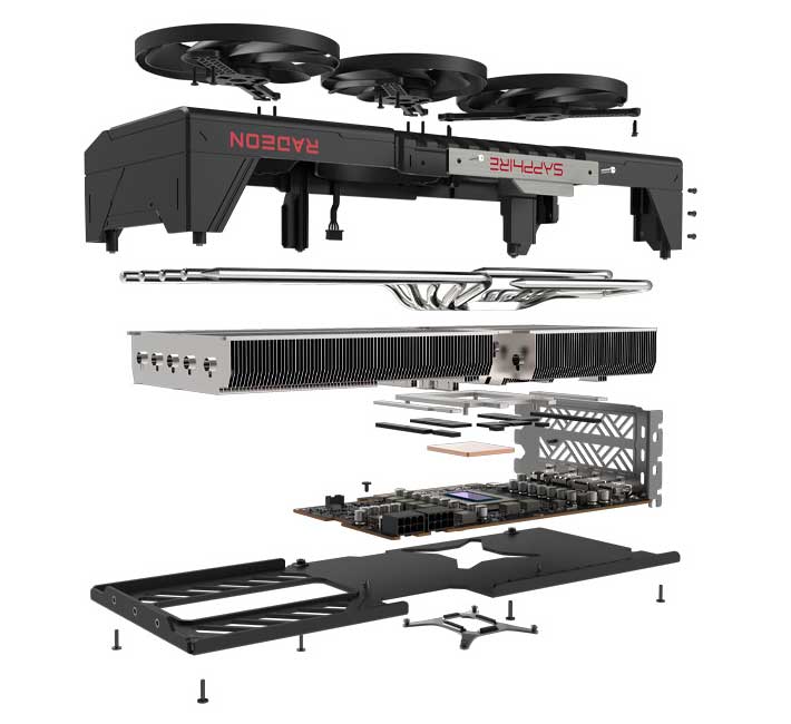 Sapphire PULSE RX 9070 XT GAMING 16G; chladič