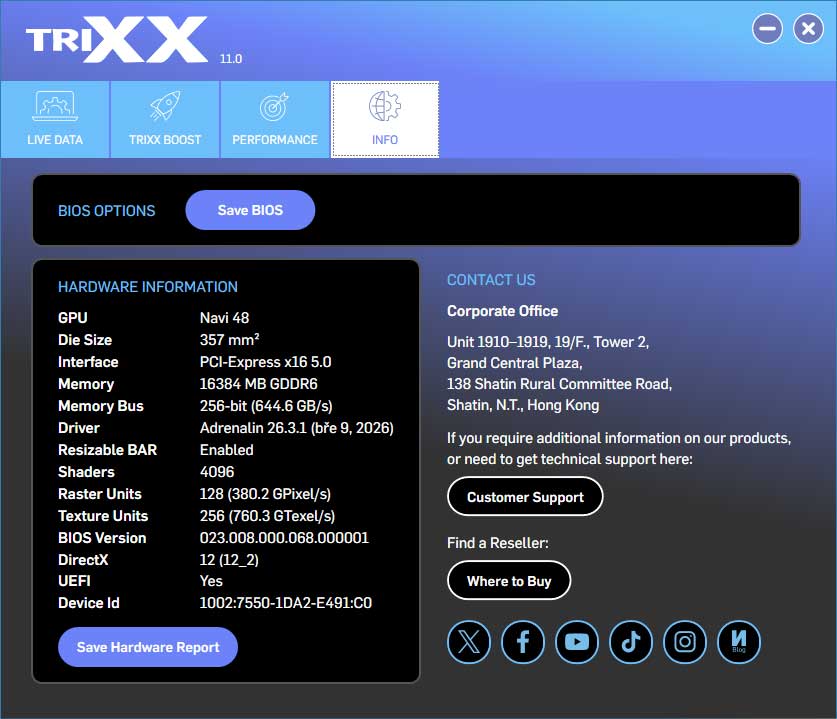 Sapphire TriXX; INFO