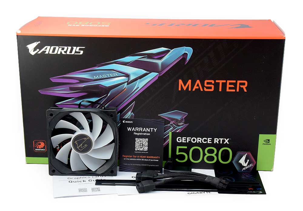 Gigabyte AORUS RTX 5080 MASTER 16G; balení