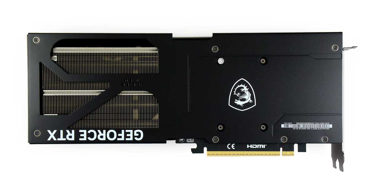 MSI RTX 5070 Ti 16G VENTUS 3X OC; zadní strana
