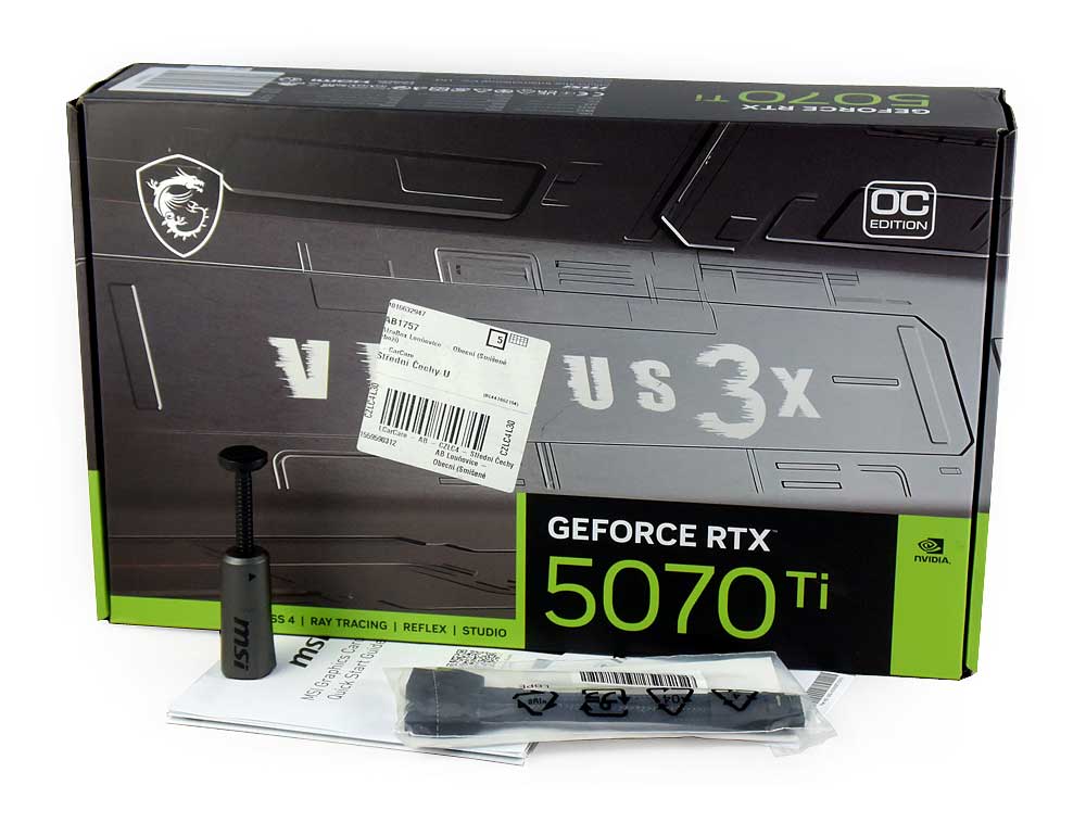MSI RTX 5070 Ti 16G VENTUS 3X OC; balení