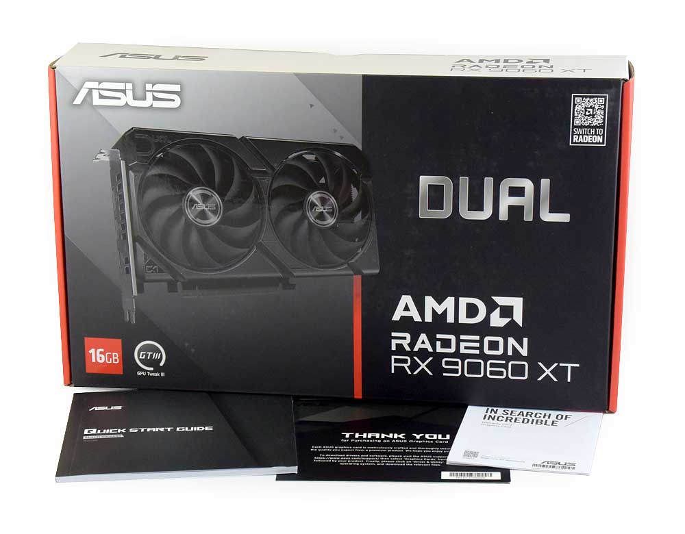 Asus DUAL RX 9060 XT 16G; balení