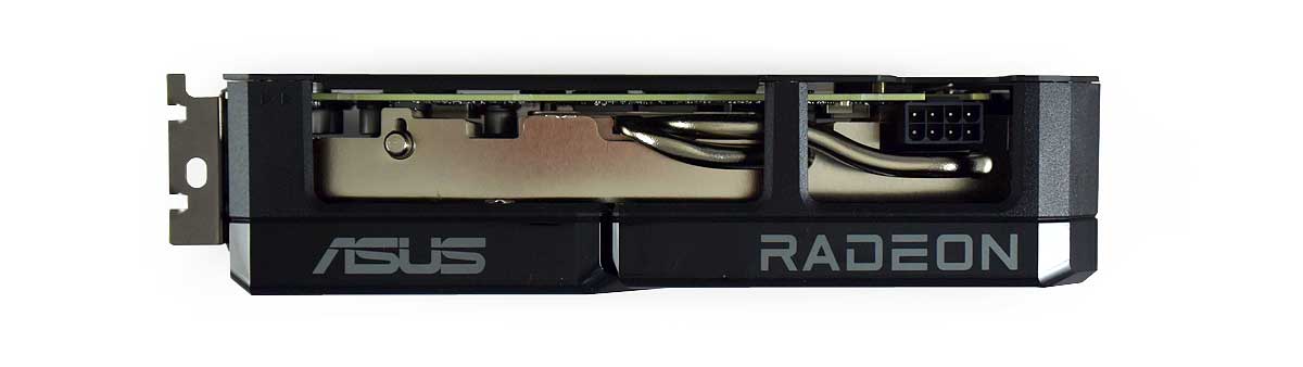 Asus DUAL RX 9060 XT 16G; horní strana