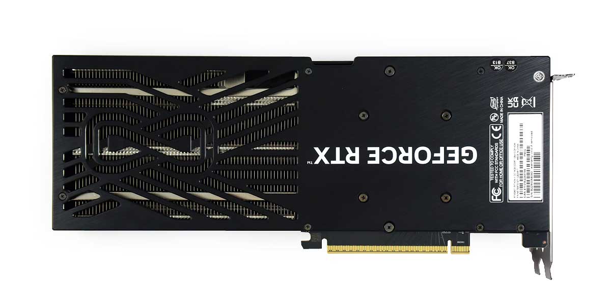 Pro zvětšení klikni Gainward RTX 5060 Ti PYTHON III OC 16G; zadní strana
