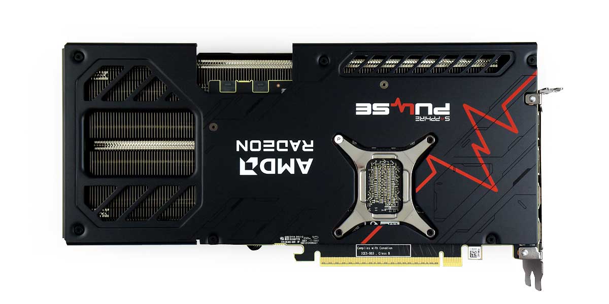 Pro zvětšení klikni Sapphire PULSE RX 9070 GRE GAMING OC 12G; zadní strana