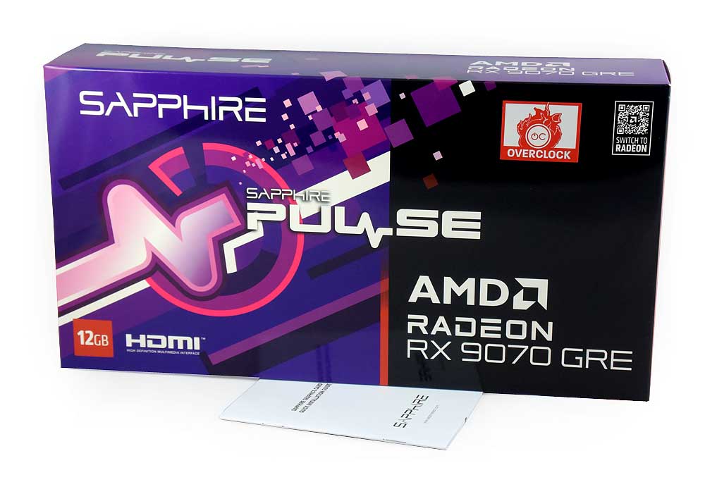 Pro zvětšení klikni Sapphire PULSE RX 9070 GRE GAMING OC 12G; balení